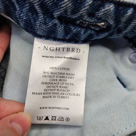 NGHTBRD V's True Blue Asymmetrical High Rise Shorts Size 26 - Picture 5 of 7